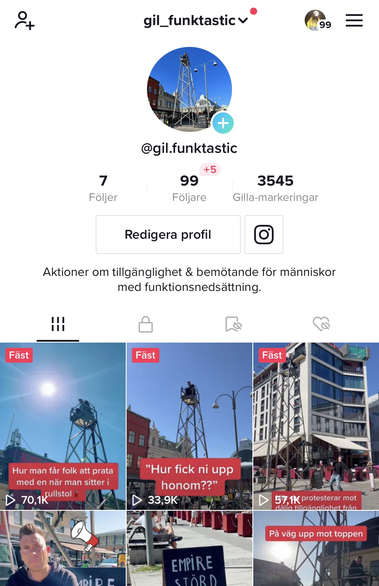 Skärmdump från Tiktok